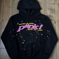 Sp5der “Pink” Hoodie (Black) - Size Medium