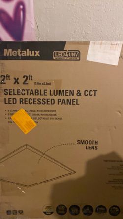 Metalux 2ft x2ft selectable Lumen & CCT LED Recessed panel