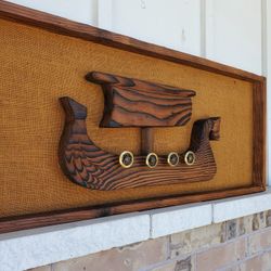 Mid Century Modern Witco Style Ship Wall Art Vintage 