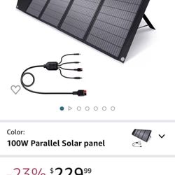  Upgraded 100WFoldable Solar Panel with Kickstand, Parallel Supported, ETFE Technology, USB-C, Portable Solar Panel Compatible with Jackery/Flashfish/