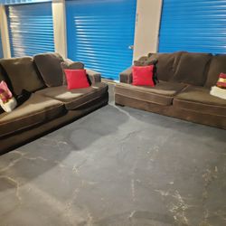 Modern Couch And Loveseat, Like New 