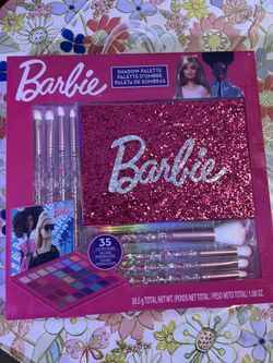 Barbie make up brushes and palette