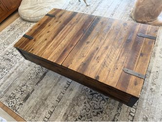 Modern classics industrial cart with wheels coffee table with storage inside made by kincaid they are over $500 with tax on close out price retail was