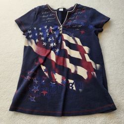 Christopher and Banks Red White and Blue Patriotic Top Women's Size Small