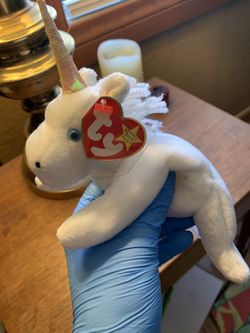 Mystic the Unicorn Beanie Baby with errors
