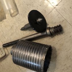 Milwaukee 4” wall core bit, adapter and centering bit