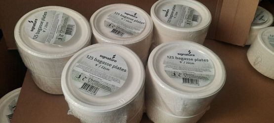 10 sealed packs of 125 paper plates