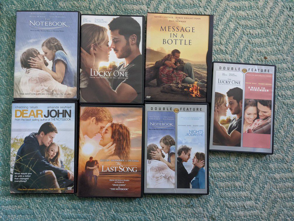 7 Nicholas Sparks DVDs- Gently used