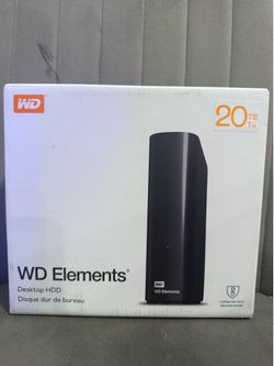 WD 20TB Elements Desktop External Hard Drive, USB 3.0 drive for plug-and-play storage - WDBWLG0200HBK-NESN
