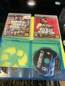 PS3 Games Lot – GTA V, Red Dead Redemption, inFamous 2