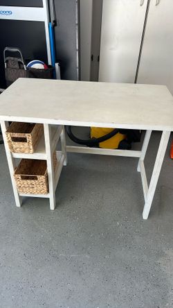 Solid White Wash Wood Desk