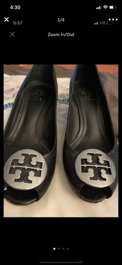 Black leather Tory Burch