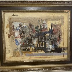 Lou Zansky Original Oil on Canvas — Mid-Century Abstract Expressionist — Signed 1967