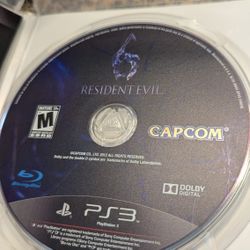 Resident Evil 6, PS3 Blu-ray Disk With Original Case