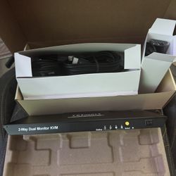 *Brand New Never Used* TESmart Dual Monitor KVM Switch - Control 2 PCs w/ 4K HDMI & USB Hub