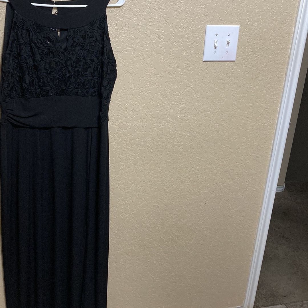 Rose Black Long Dress