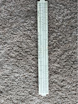 Vtg WOODEN SLIDE RULE by Engineering Instruments Co in Peru, Indiana: 20” L