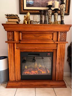 Electric Fireplace with Mantel – Fully Functional