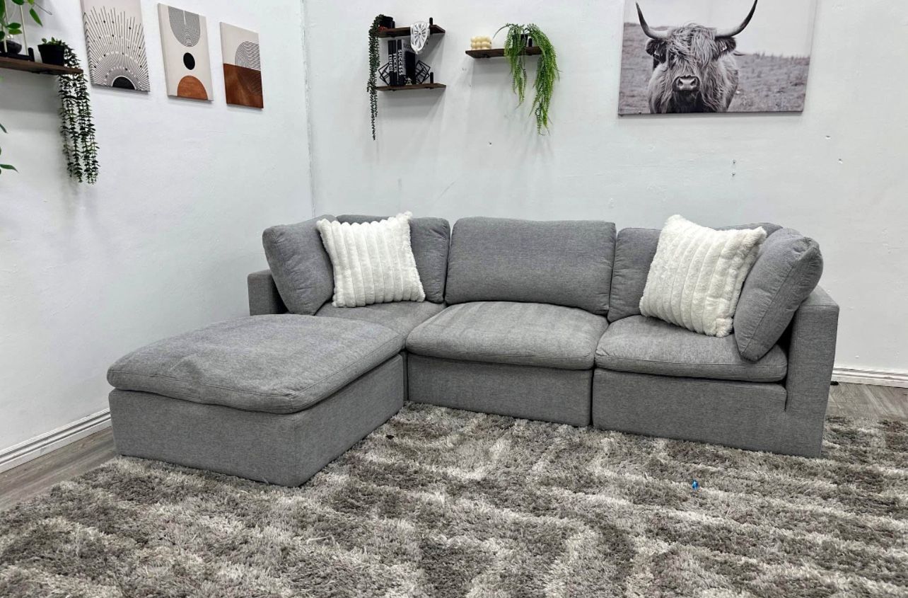 Gray Sectional Cloud Couch - Free Delivery
