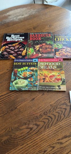 Lot of 5 VTG Better Homed & Gardens Cook Books Best BBQ Recipes Bbq , Chicken, Best Buffets & So Good Meals