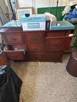 9 drawer wood file cabinet