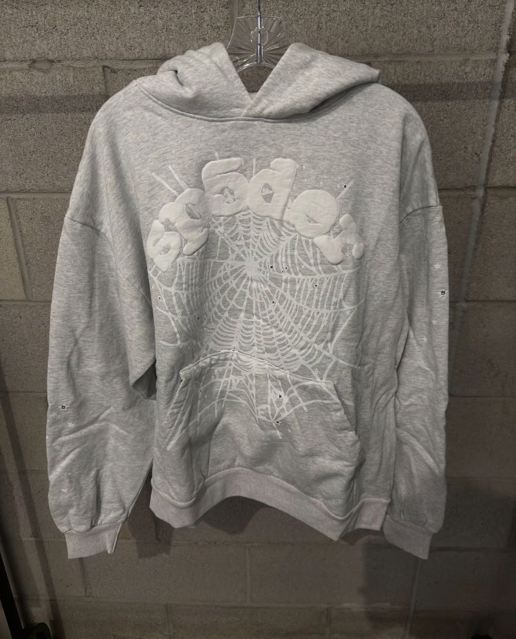 Spider hoodie grey web