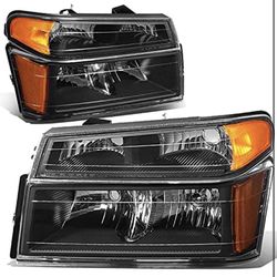 Chevy Colorado 04-12 black housing headlights  Faros delanteros con carcasa negra para Chevy Colorado 04-12