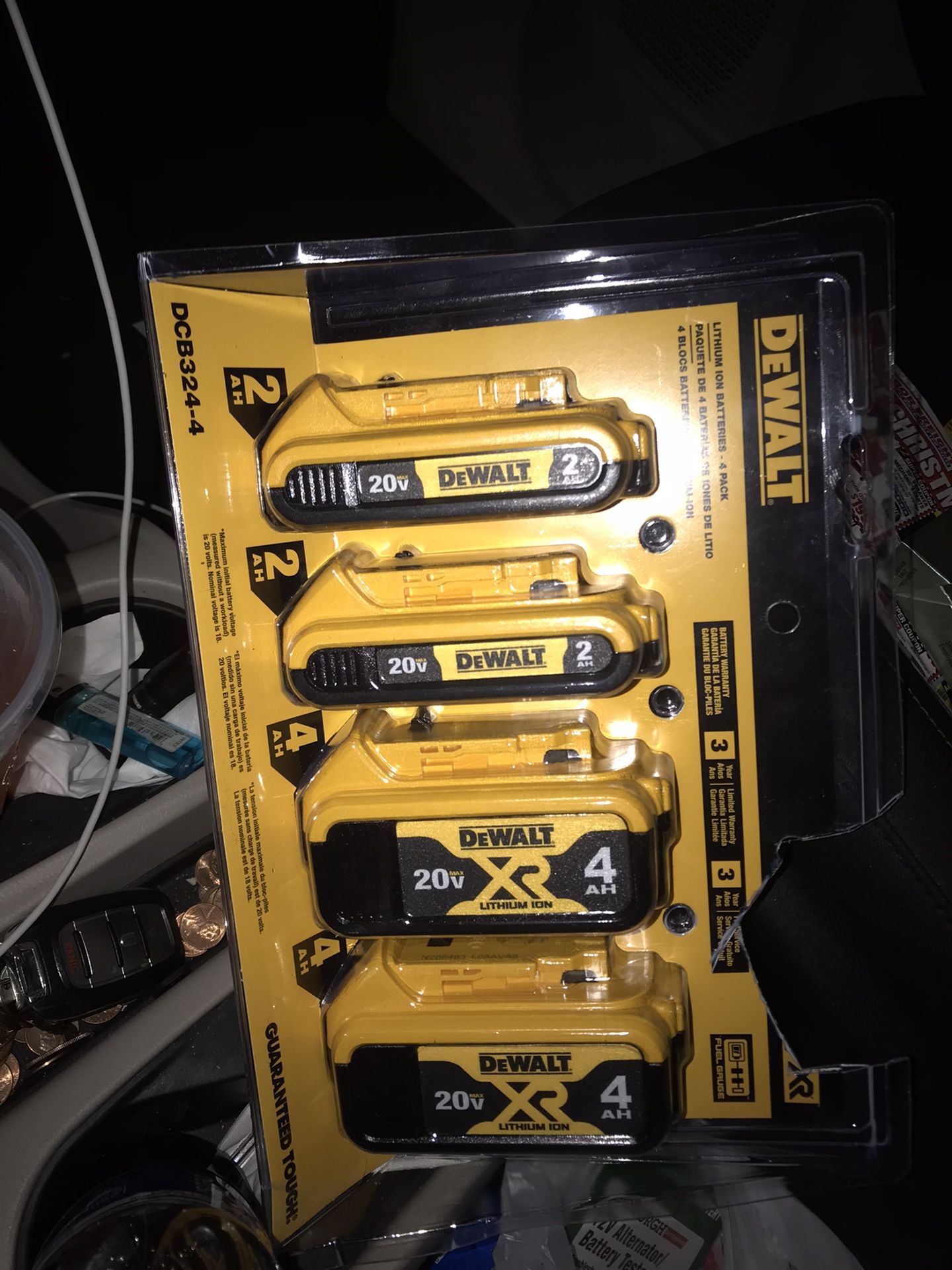 Dewalt 4 pack and Milwaukee (2) 4ah battery and charger