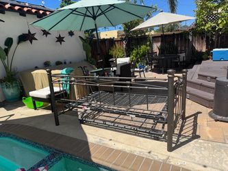 Metal twin daybed.