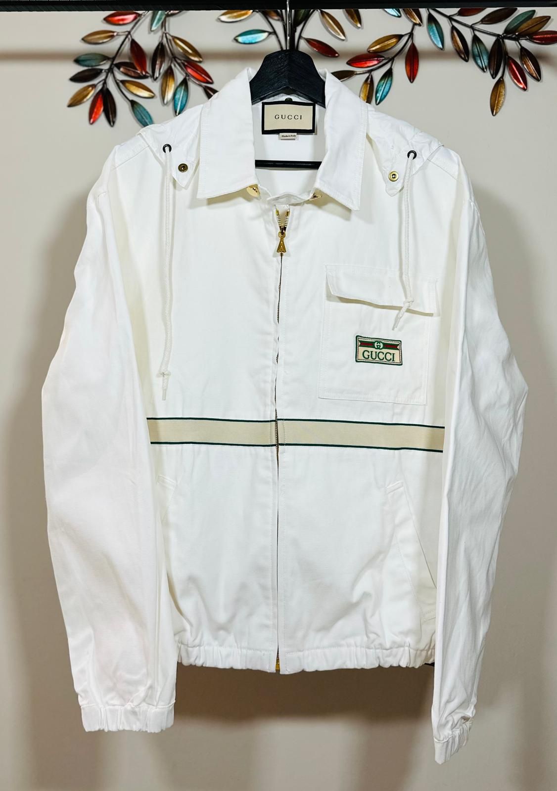 GUCCI EMBROIDERED LOGO COTTON JACKET !!!