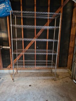 6 tier steel wire shelving unit in chrome