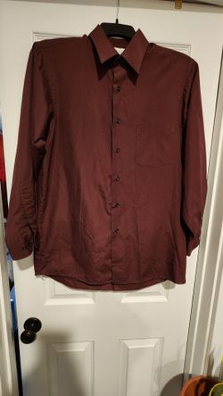 Men's Burgundy Long Sleeve Dress Shirt