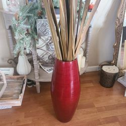 Tall Red Bamboo Vase From Target