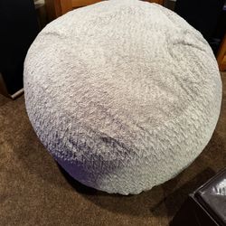 JUMBO FOAM LOUNGER/BEAN BAG CHAIR Gray fur