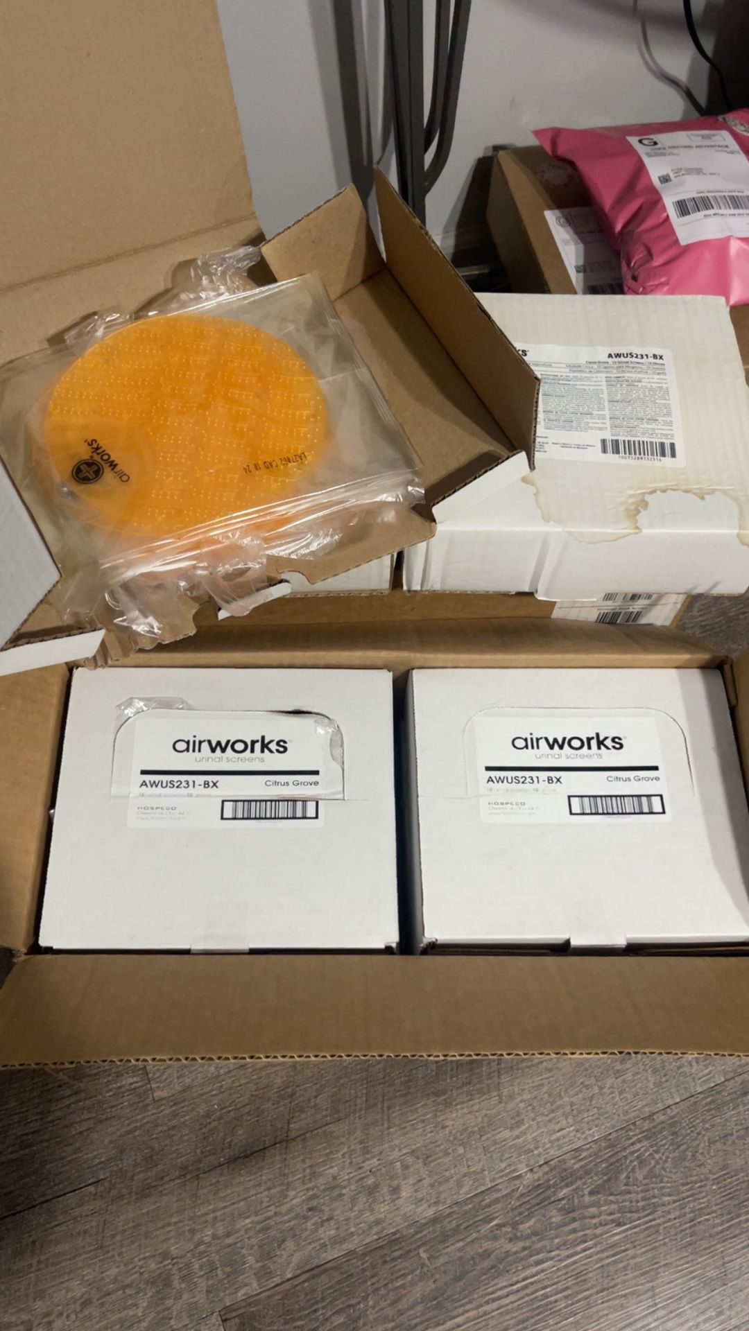 Air Works 1 Box If 10 Urinal Screens New In Box