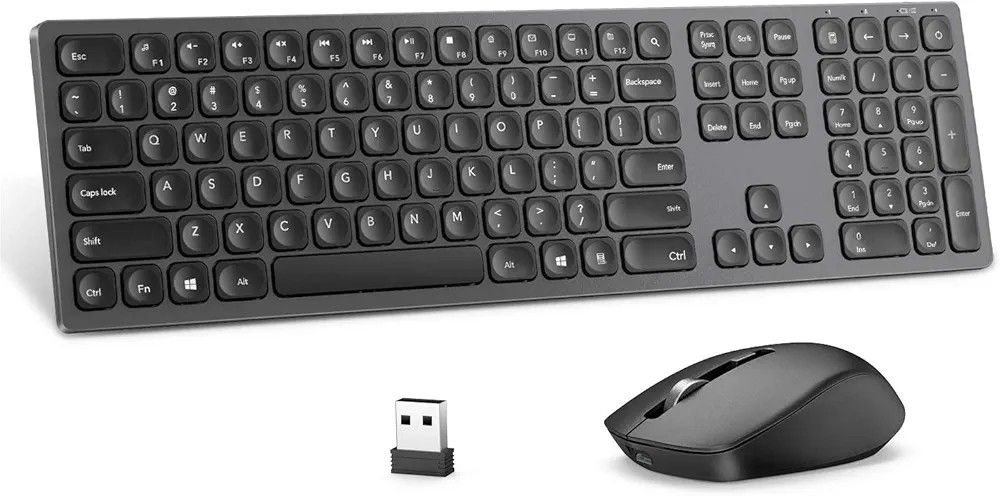 Space Gray Rechargeable Wireless Keyboard Mouse Combo
