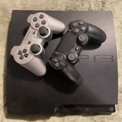 Sony PS3 Slim Console With 2 Controllers 
