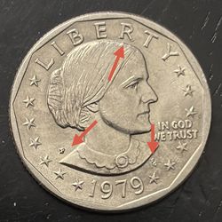 1979-P $1 SBA Susan B Anthony Wide Rim Error Coin