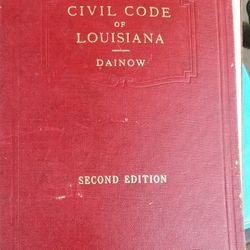 Law Hardcase Book - The Civil Code Of Louisiana Second Edition