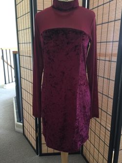 Burgundy velvet dress