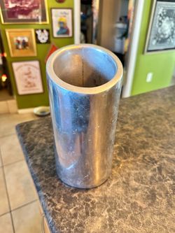 NAMBE # 541 - Tilted Aluminum Alloy 9" Tall Glossy Metal Wine Cooler Chiller