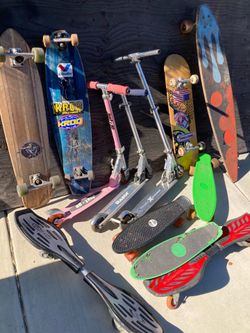 Skateboards, Scooters, Helmets