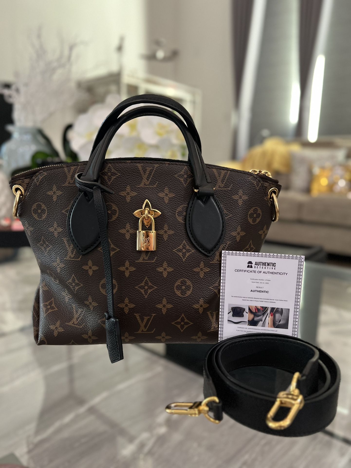 AUTHENTIC LOUIS VUITTON FLOWER TOTE BAG
