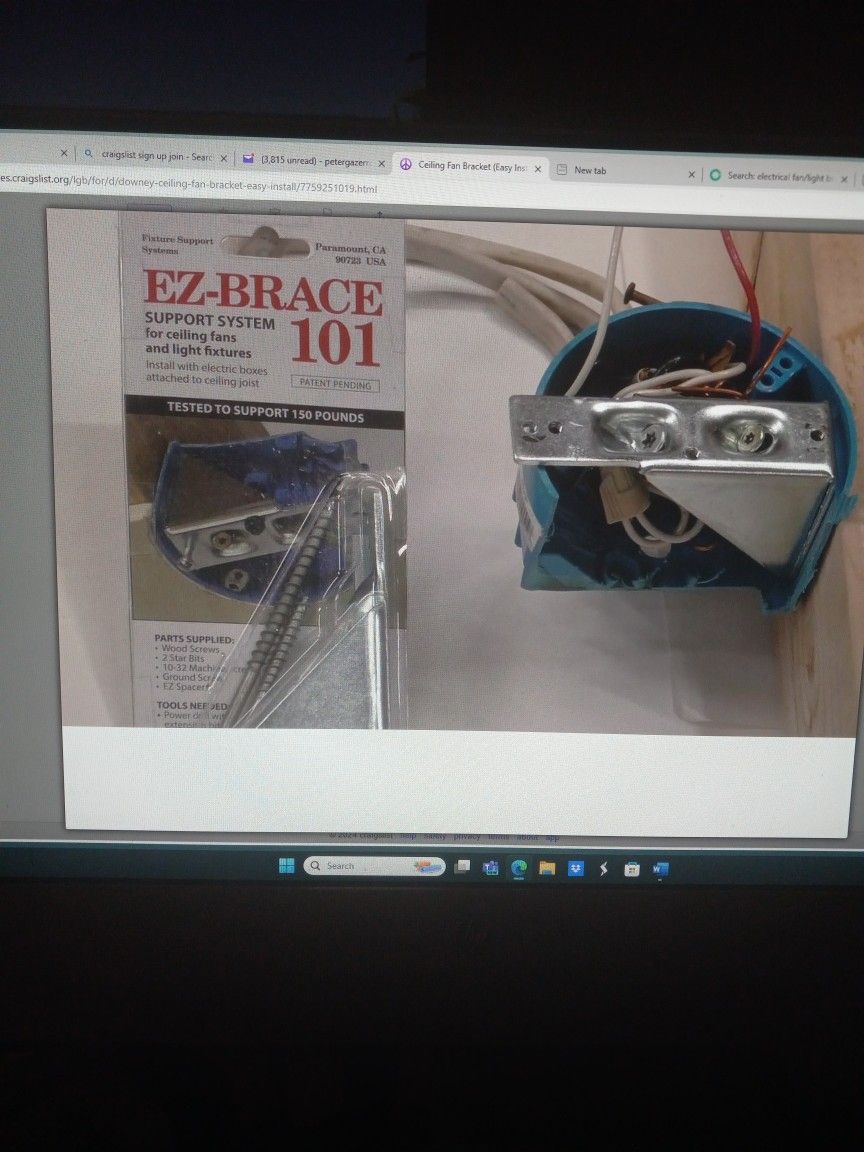 Ceiling Fan Bracket (Easy Install)