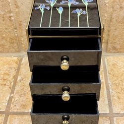 Vintage Blue Iris Otagiri Japan 3 Drawer and Mirror