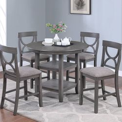 Brand New Grey 5pc Counter Height Dining Table Set