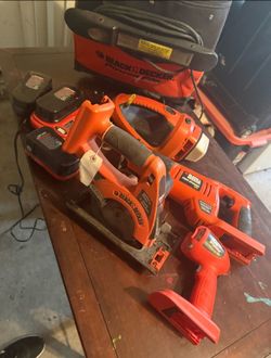 Black and Decker Firestorm Cordless Power Tools Including Saws and Saw Blades