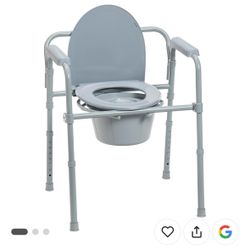 New In Box Commode Toilet Seat With Handles 