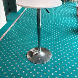 Round Bar-Height Café Table – Chrome Pedestal Base