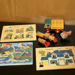 Wood Toys Puzzles Lot